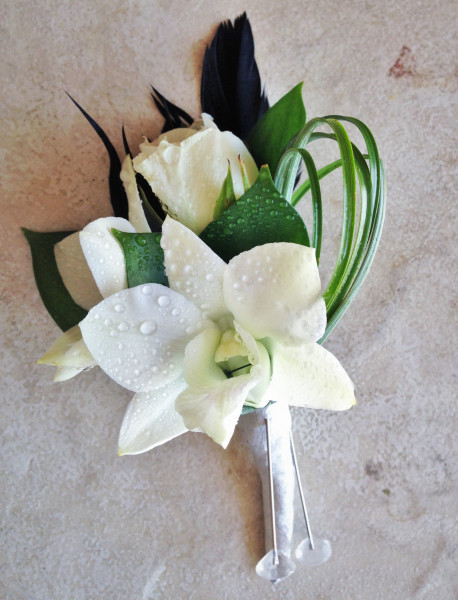Rose and Orchid Boutonniere 